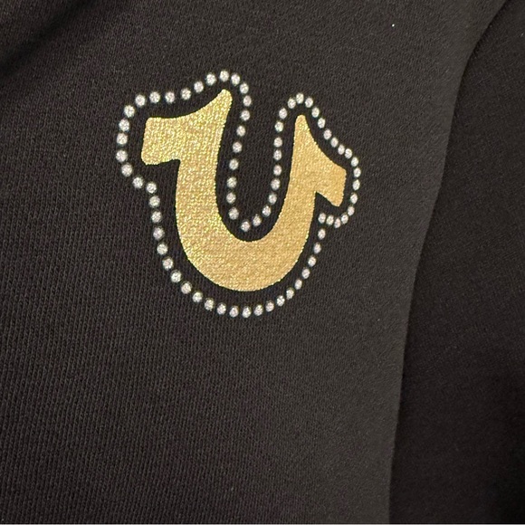 🔵🔥 True Religion Wings Zip-Up Hoodie Black Medium New - Picture 4 of 10